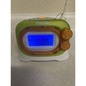 Crayola Clock Radio W/Alarm AM/FM - Night Light - Voice Recording - Back Lit GUC